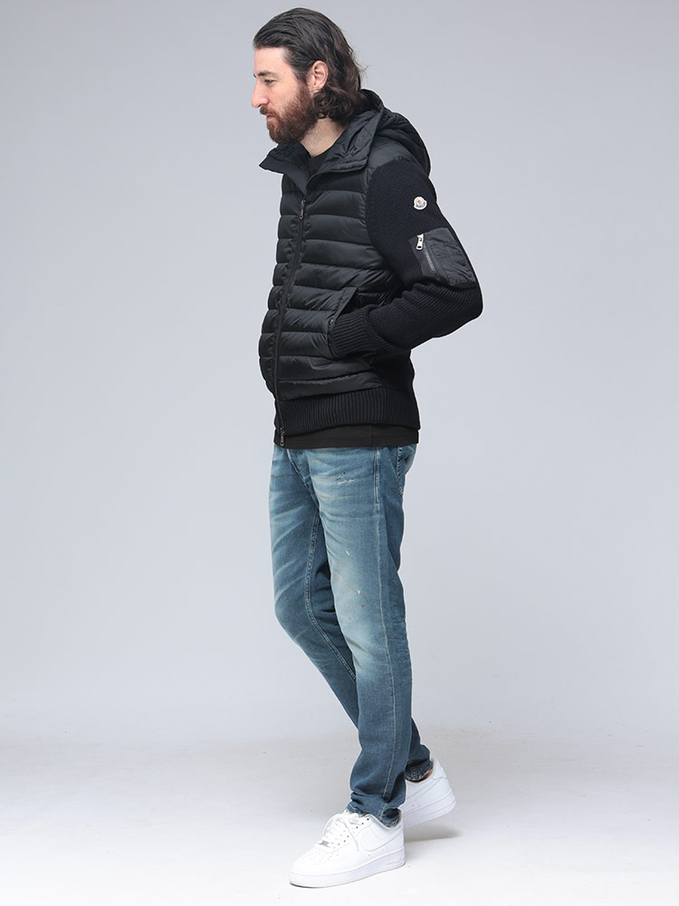 MONCLER (モンクレール) フード フロントダウン フルジップ ニット