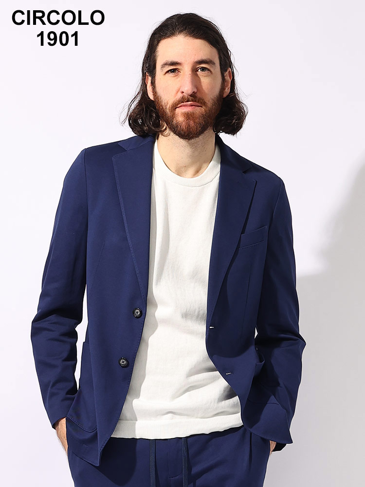 CIRCOLO 1901 (チルコロ1901) ストレッチ コットン 無地 シングル2ツ釦
