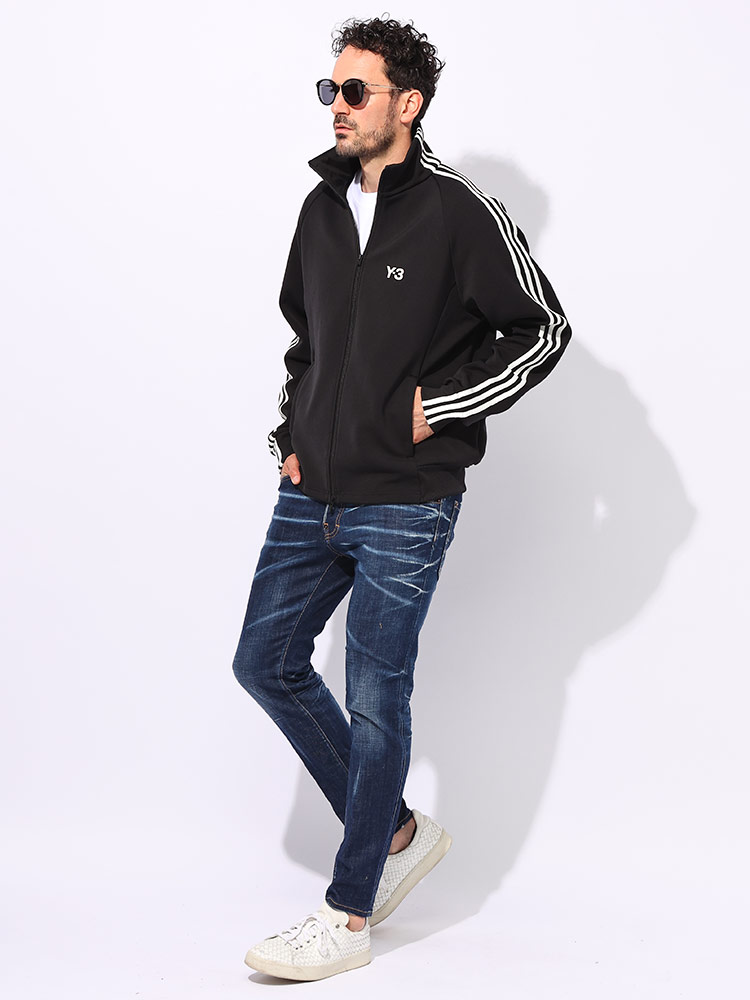 Y-3 (ワイスリー) 胸ロゴ ダブルジップ トラックジャケット 3-STRIPES