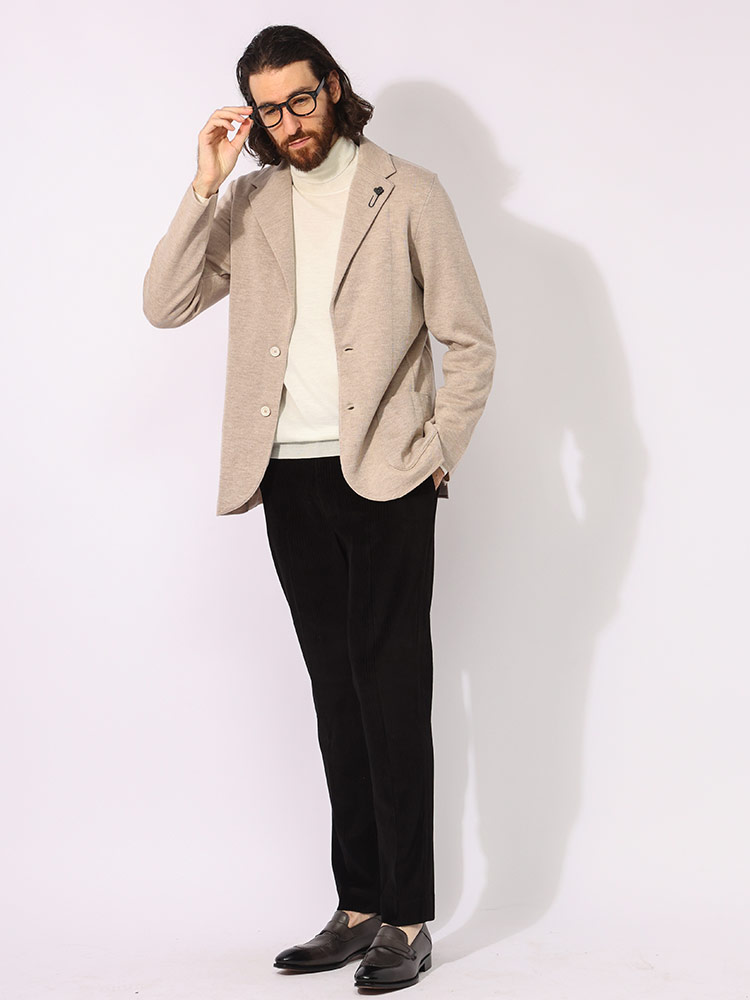 LARDINI (ラルディーニ) ウール シングル ニットジャケット