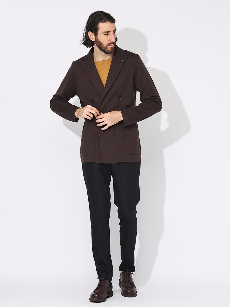 LARDINI (ラルディーニ) ウール ダブル ニットジャケット