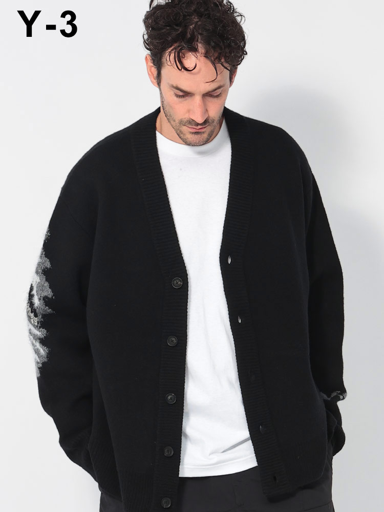 Y-3 (ワイスリー) グラフィックプリント ジッパーポケット付き ニット