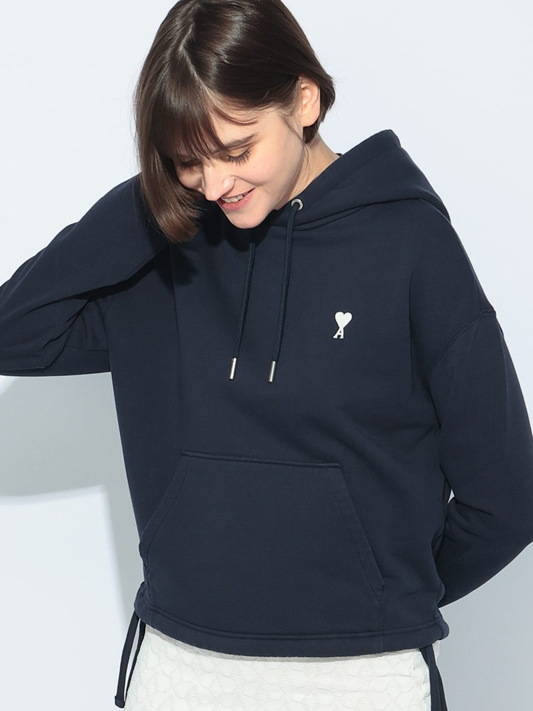 AMI PARIS (アミパリス) ワンポイント 裾コード プルオーバー パーカー