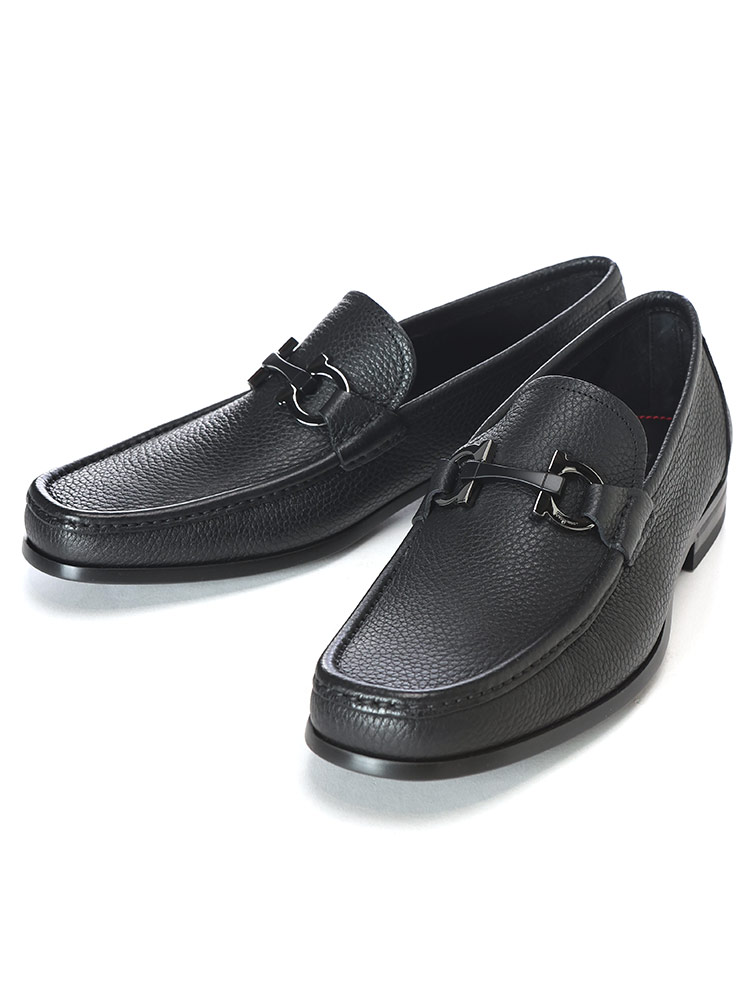 極美品 フェラガモ ビットローファー ガンチーニ シボ革 ブラウン 2185