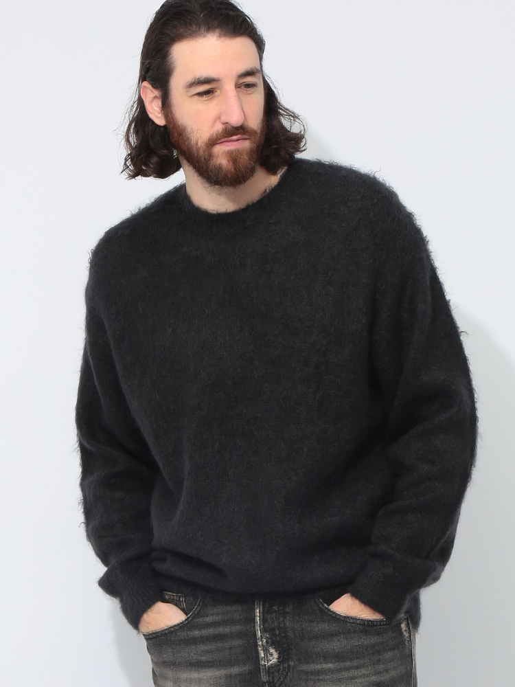 AURALEE (オーラリー) モヘヤ クルーネック ニット AURALEEA24AP03K