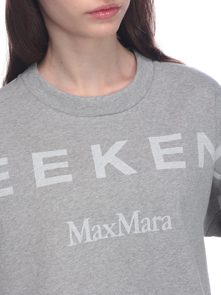 MAX MARA (マックスマーラ) 裏起毛 ロゴプリント クルーネック