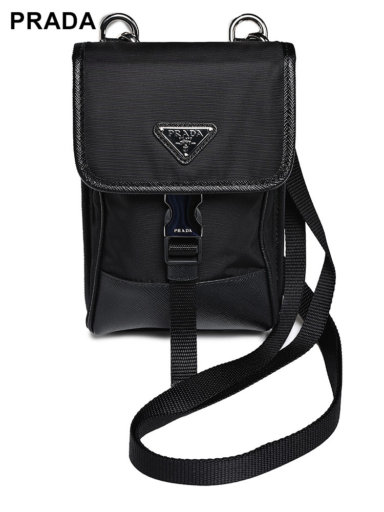 PRADA (プラダ) ナイロン＆レザー ストラップ付 スマートフォン
