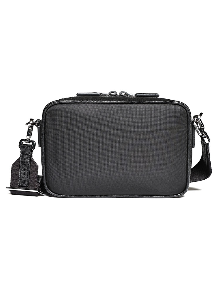 PRADA (プラダ) ナイロン＆レザー 着脱ミニポーチ付き ブリックバッグ