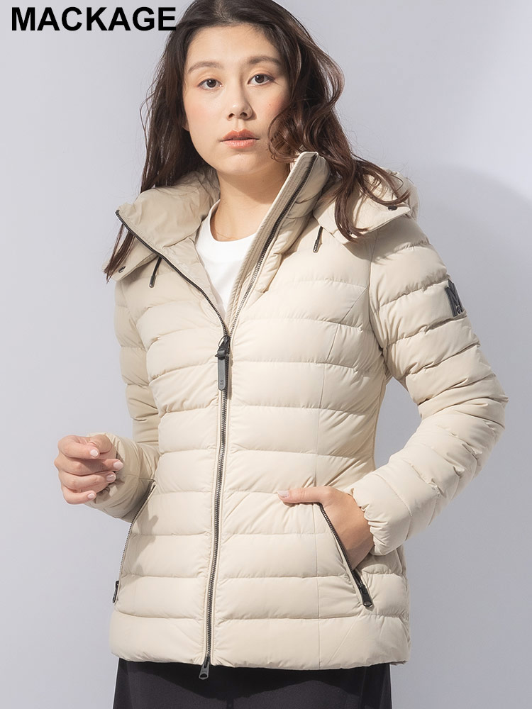 MACKAGE (マッカージュ) ストレッチナイロン フルジップ ライトダウン