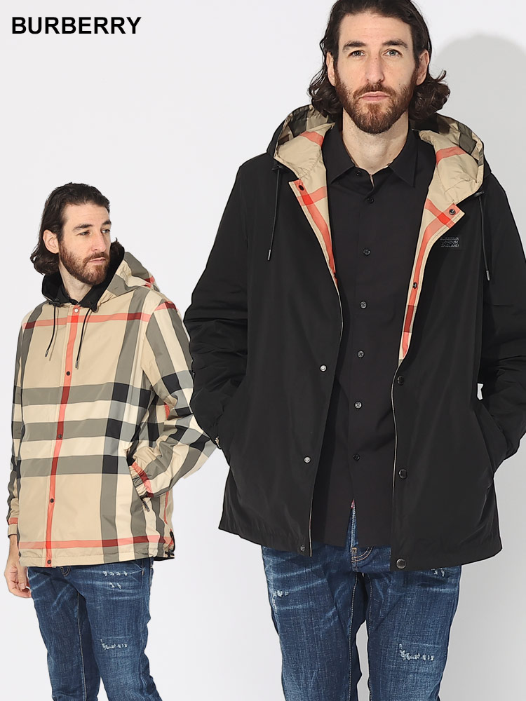 BURBERRY (バーバリー) チェック リバーシブル フーデッドジャケット
