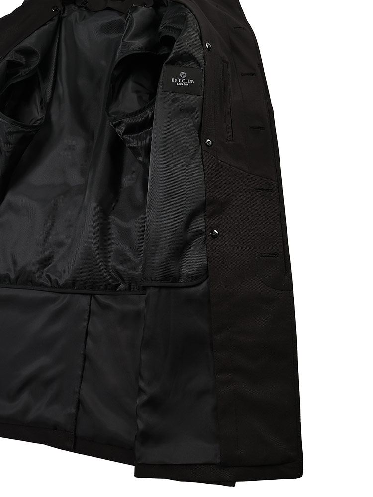 スタンドカラーコート そでピタ 無地 ライナー付き シングル アウター