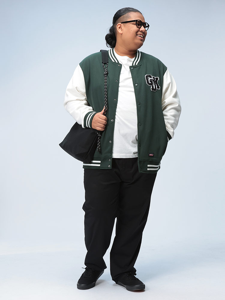 ジャンパー 裏起毛 サガラ刺繍 スタジアム アウター ジャケット