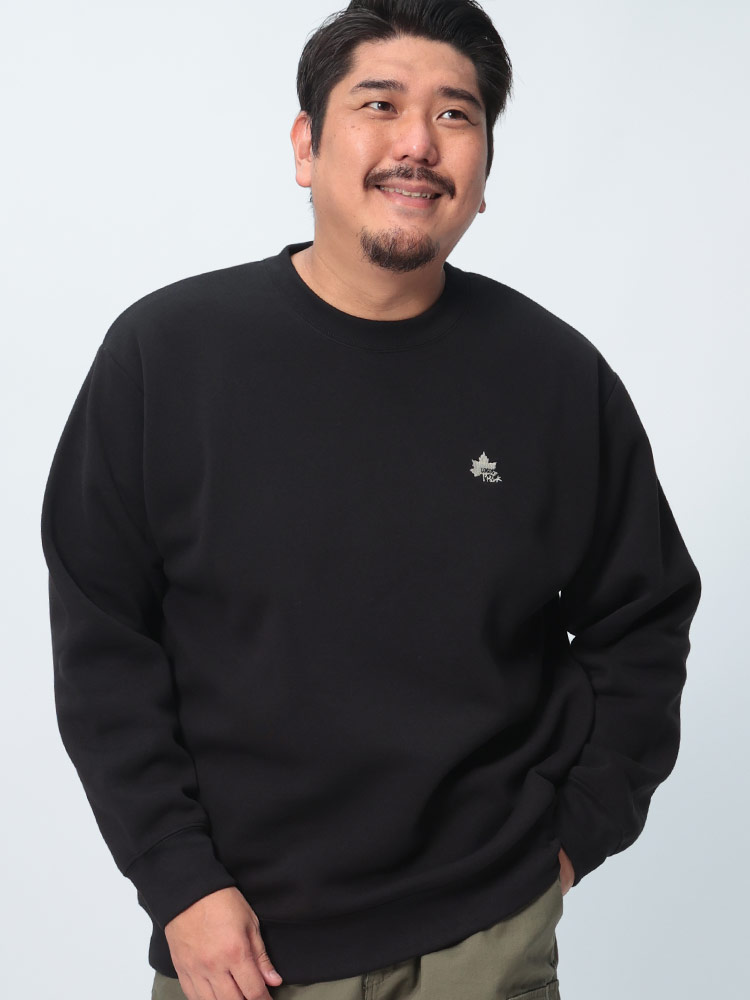 トレーナー 裏起毛 胸ロゴ刺繍 クルーネック トップス プルオーバー