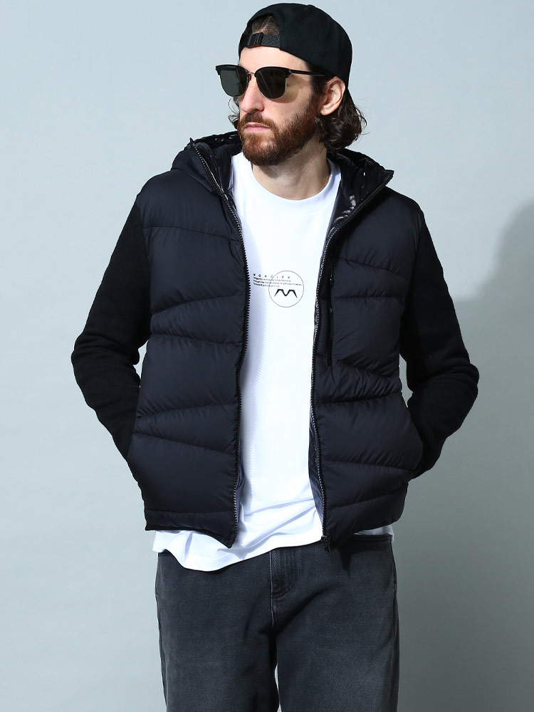 MONCLER (モンクレール) 斜めキルト フルジップ ダウン ニット