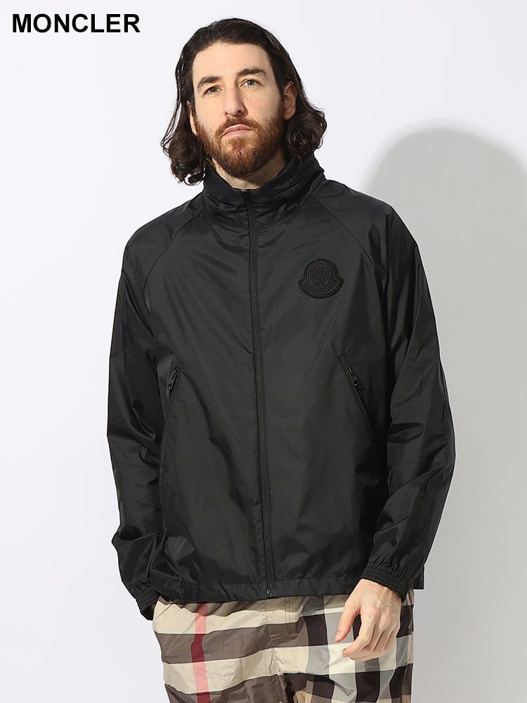 MONCLER (モンクレール) 超軽量ナイロン フード収納 ロゴ ナイロン