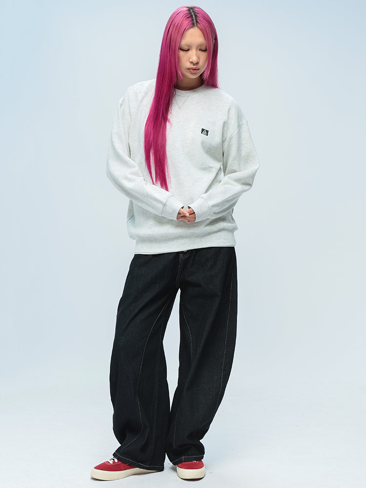 GERRY (ジェリー) 裏起毛 刺繍＆プリント クルーネック トレーナー M L