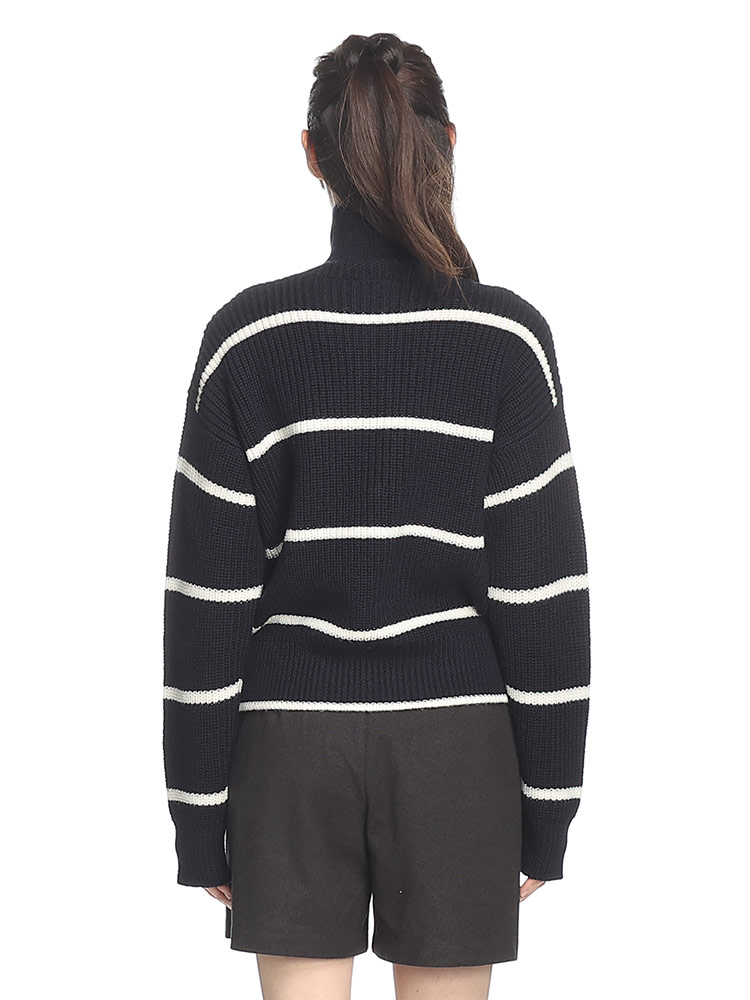 MONCLER (モンクレール) ハーフジップ ボーダー ニット