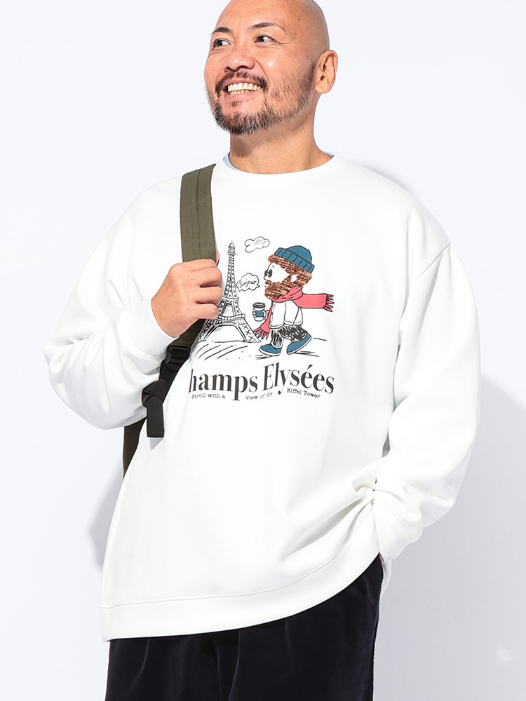 トレーナー オジーダンボールMIX サガラ刺繍 クルーネック トップス