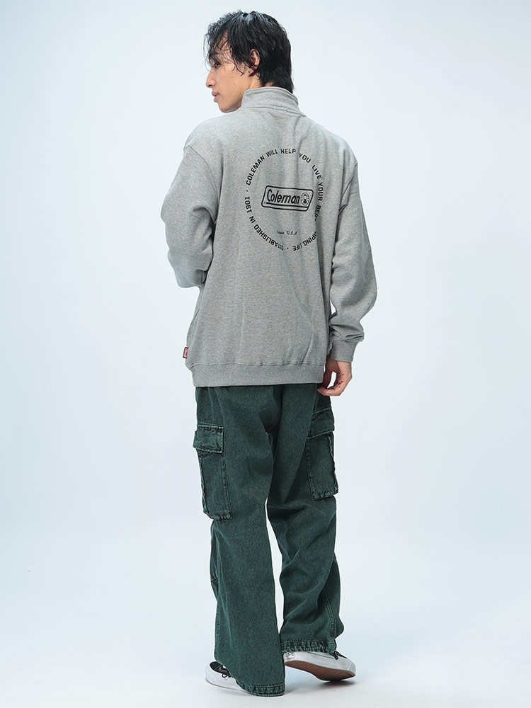 Coleman (コールマン) 裏起毛 ポケット付き ハーフボタン トレーナー
