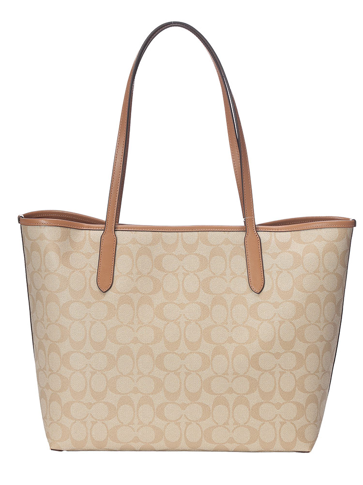 COACH (コーチ) シグネチャー キャンバス レザー トートバッグ