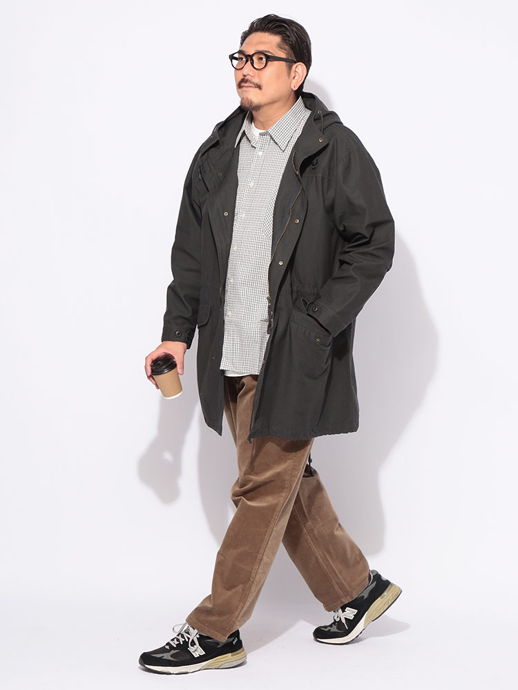 モッズコート フード付き フルジップ アウター コート ロング