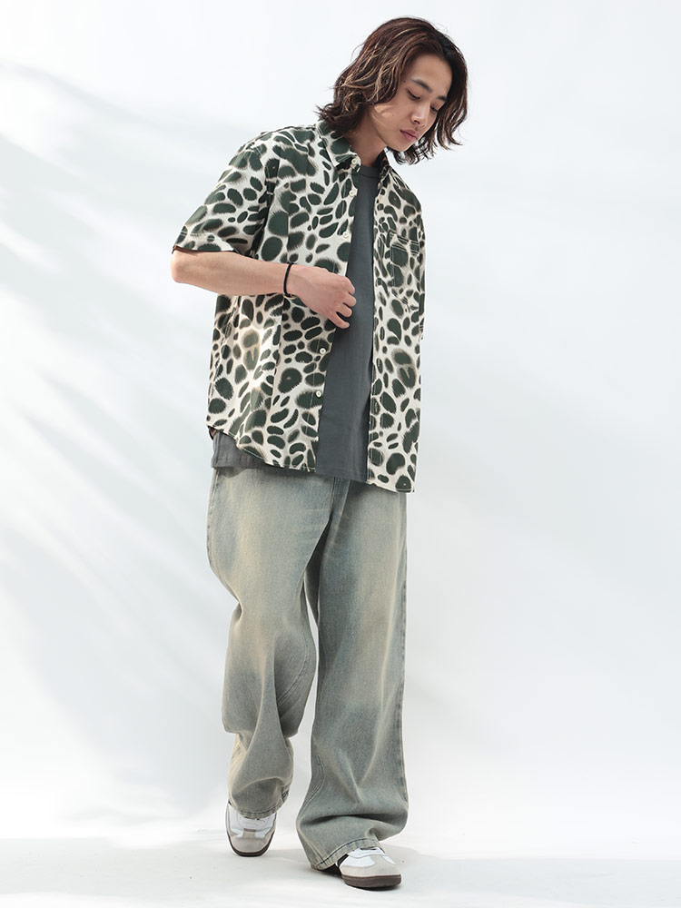 SAKAZEN (サカゼン) 12OZデニム ジップフライ ワイドパンツ M L LL