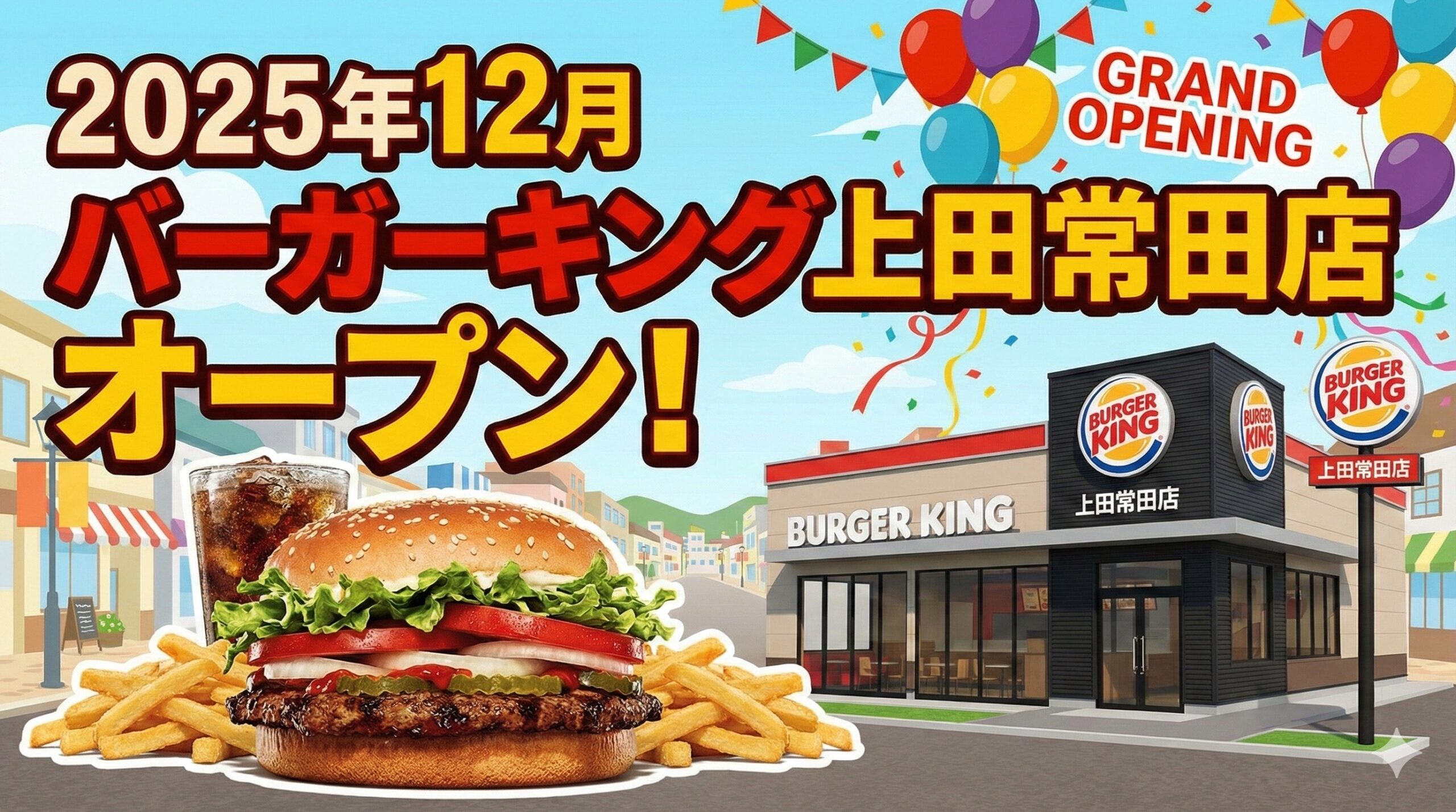 上田市】バーガーキング上田常田店が上田東高校近くの旧ファミマ跡地に