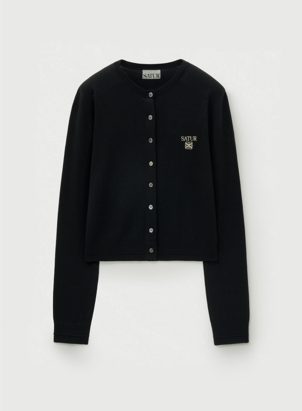 W) Basic Crew Neck Fine Cardigan
