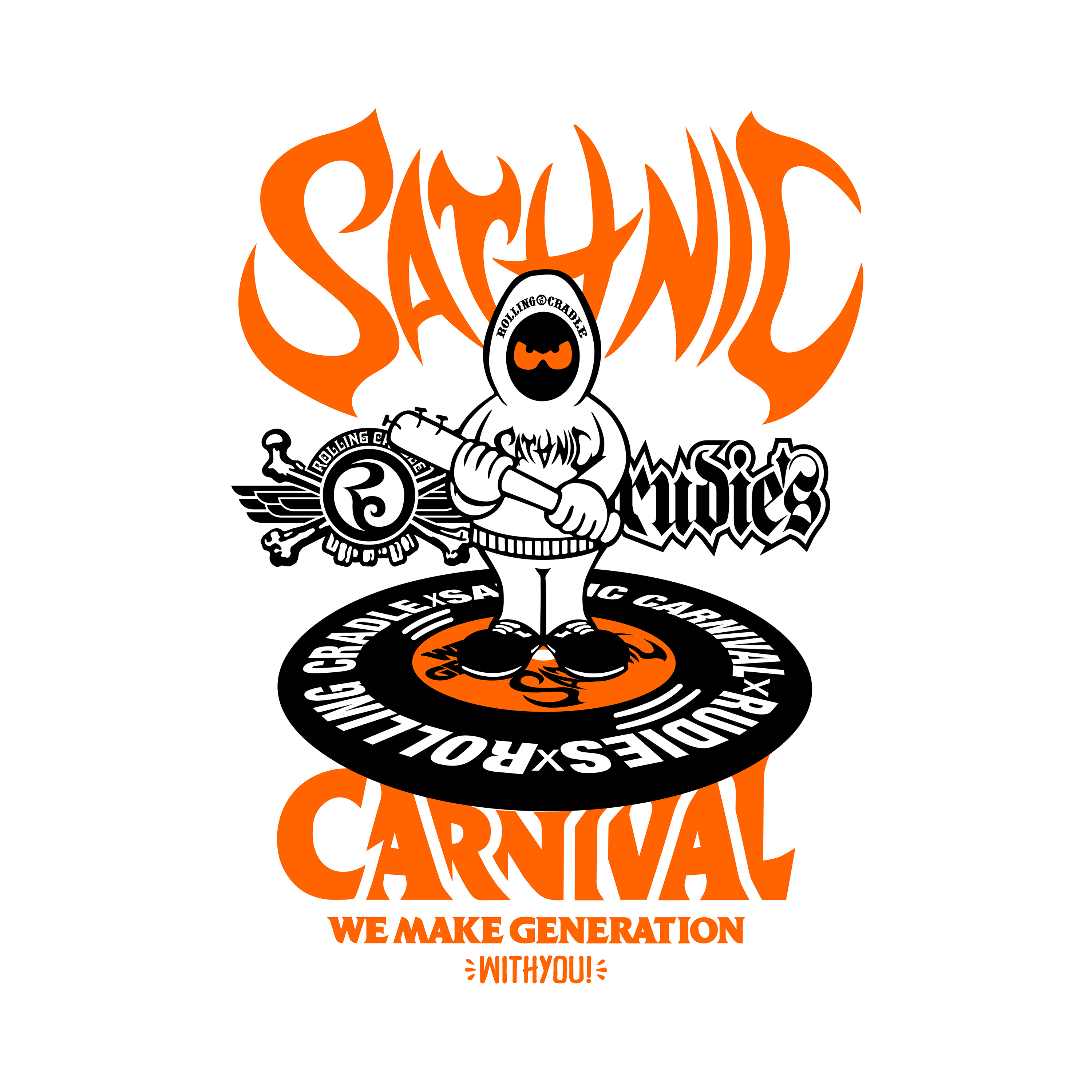 SC25 RUDIES x ROLLING CRADLE TEE（WHITE） | SATANIC CARNIVAL
