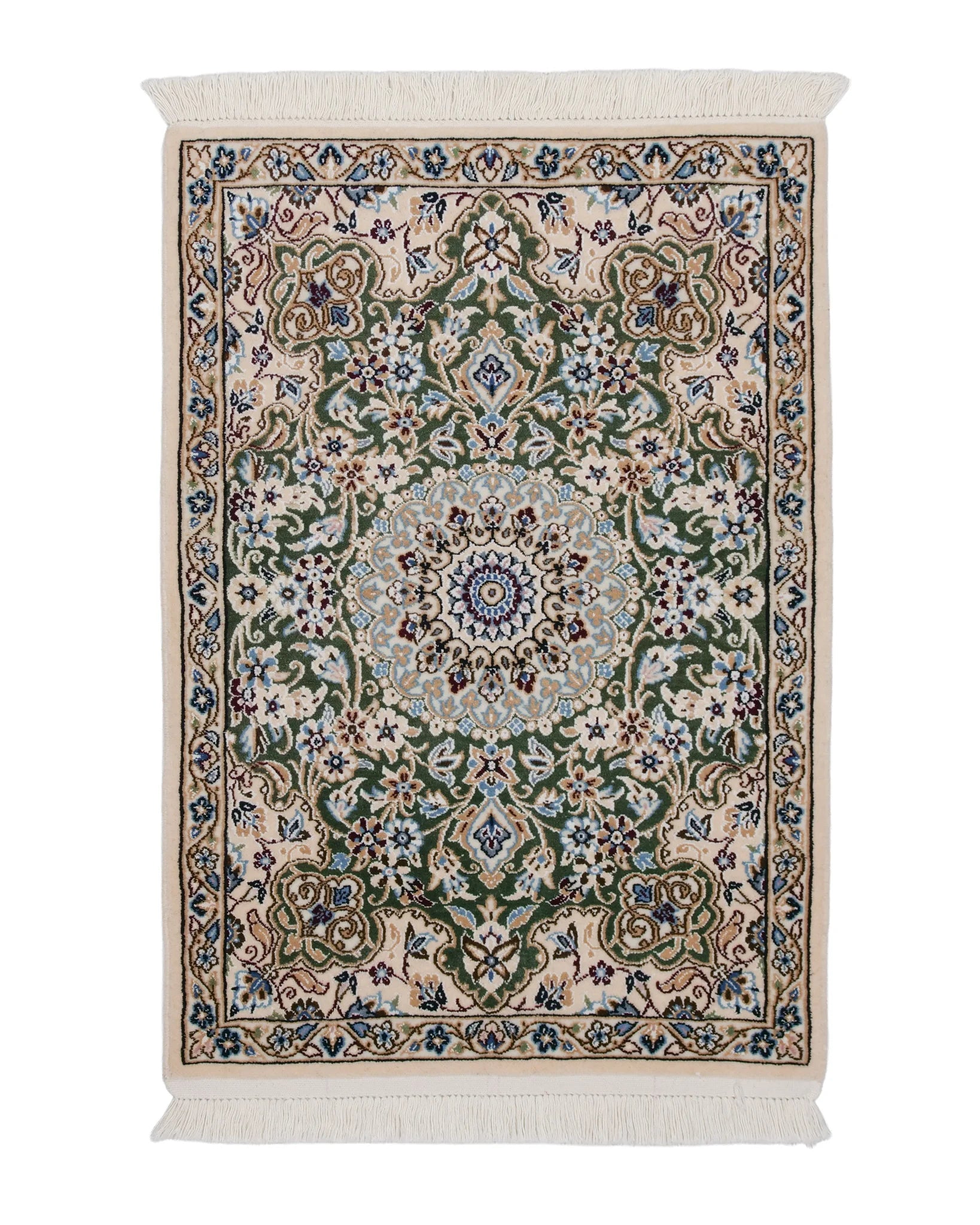 専用Y2000 ペルシャ絨毯 イラン ナイン産 ウール 手織り 127×90