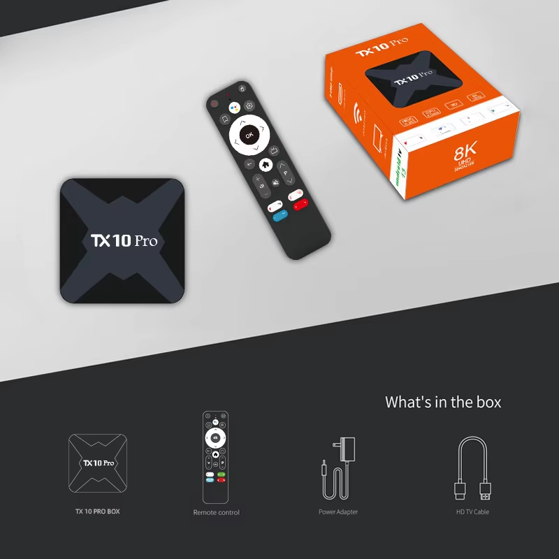 2025 Custom Android TV Box 4K Media Player TX10 Pro, 8GB RAM