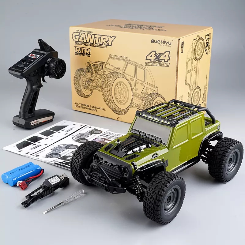 1/16 Gantry Off-Road Remote Control Truck, 2.4G 4WD with Lights, 4