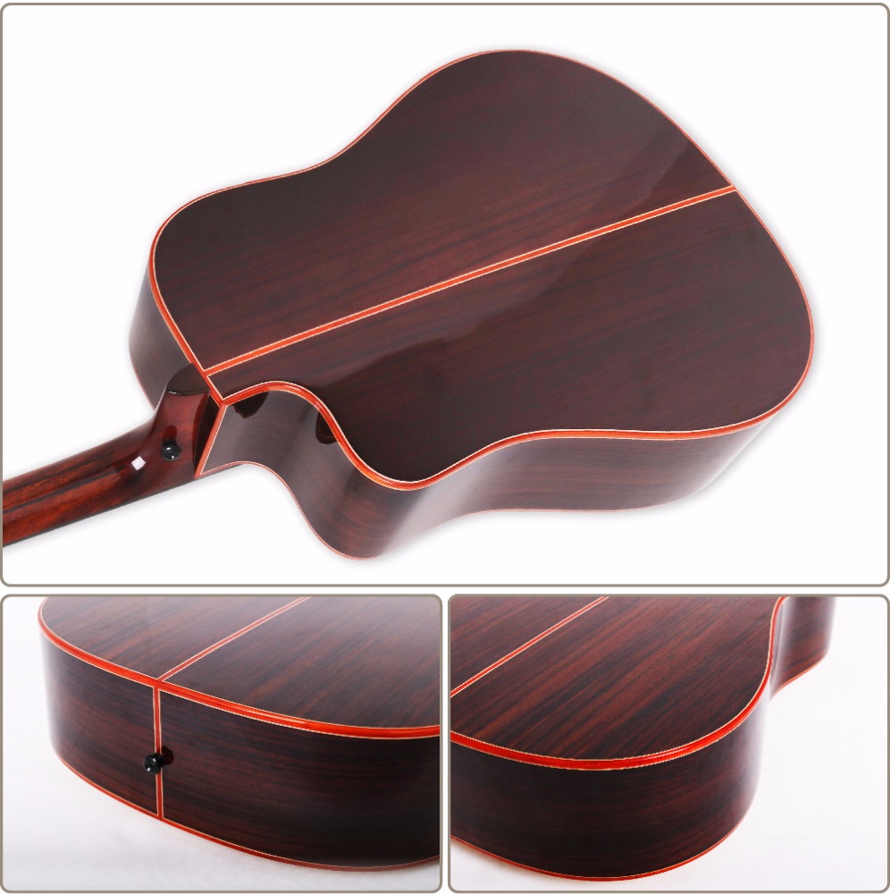 人気のカッタウェイ木製ピックガードソリッドアコースティックギター