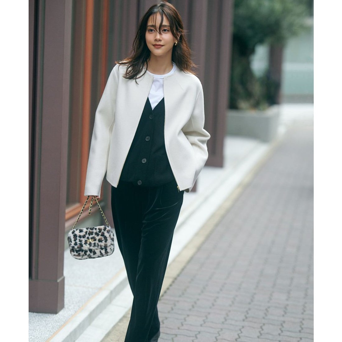 ニジュウサンク 23区 ウールリバー ショート ブルゾン （ブラック系