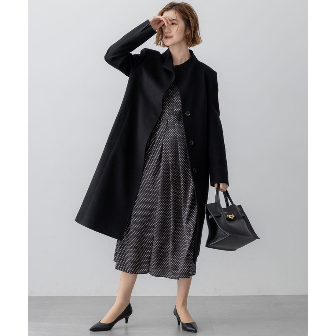 ニジュウサンク 23区 ウールカシミヤビーバー スタンドカラー コート