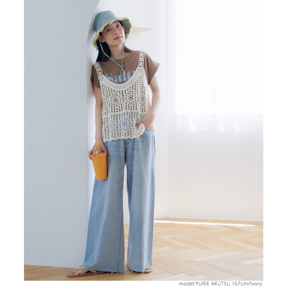 コカ coca かぎ編みAラインキャミソール （Ivory） -靴＆ファッション