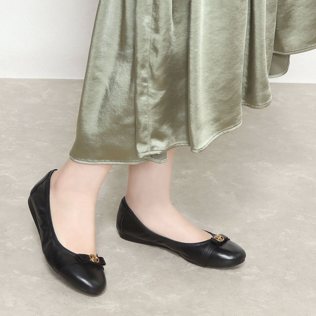 コール ハーン COLE HAAN トバ ボウ バレエ womens （ブラック レザー