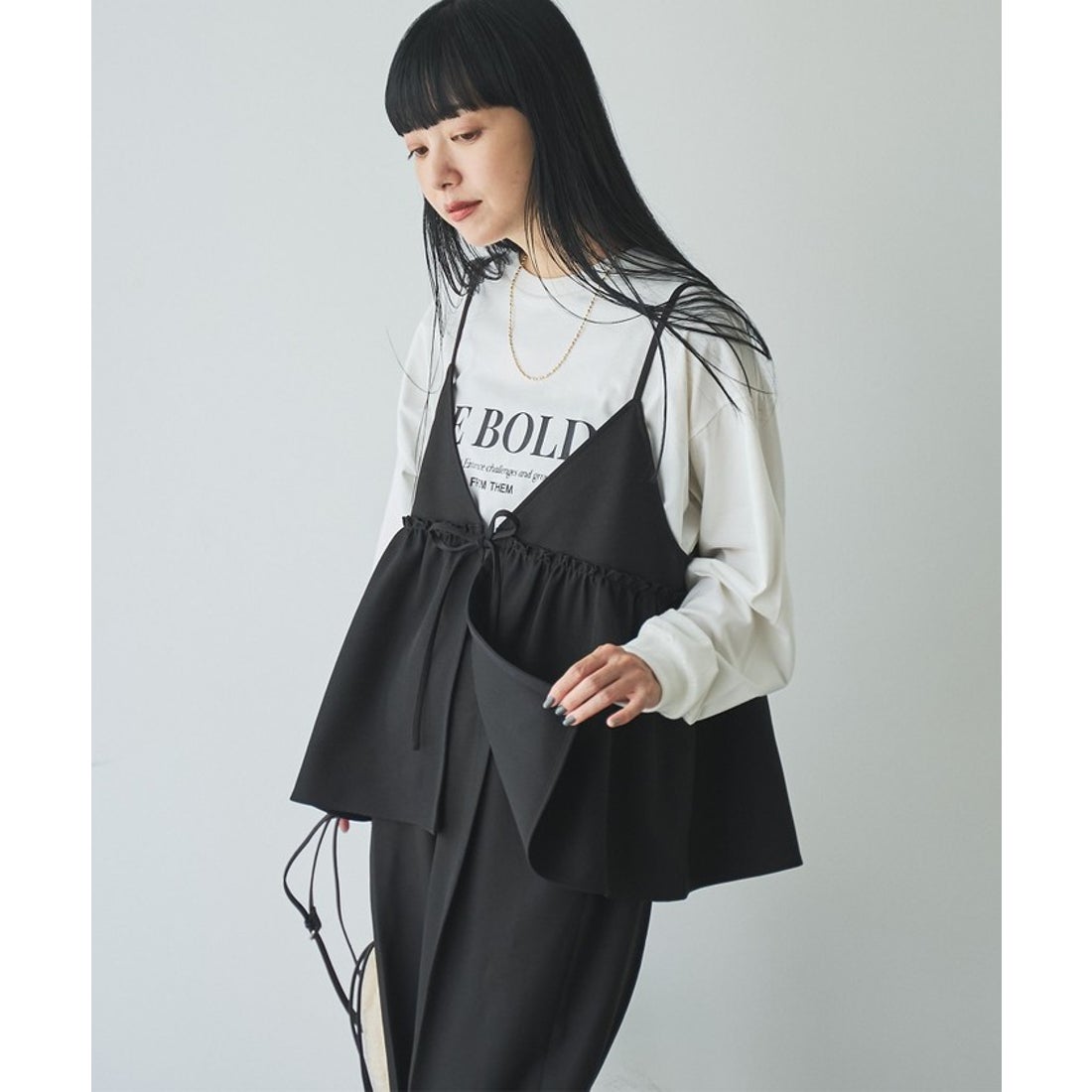 coen 【そうコレ! 】ウールライクキャミソールセットアップ