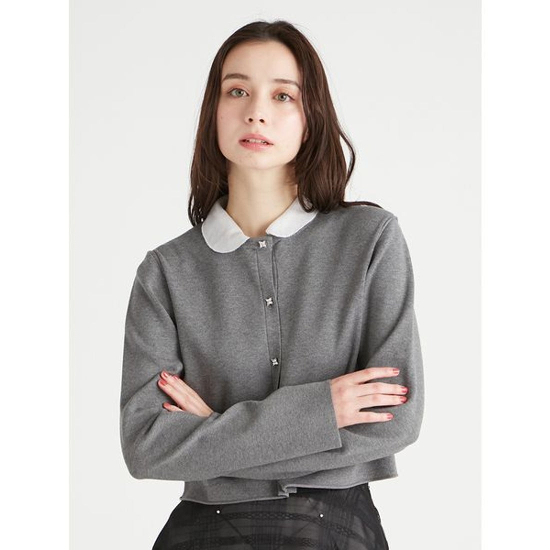 セルフォード CELFORD デタッチャブル総針カーディガン （BLK