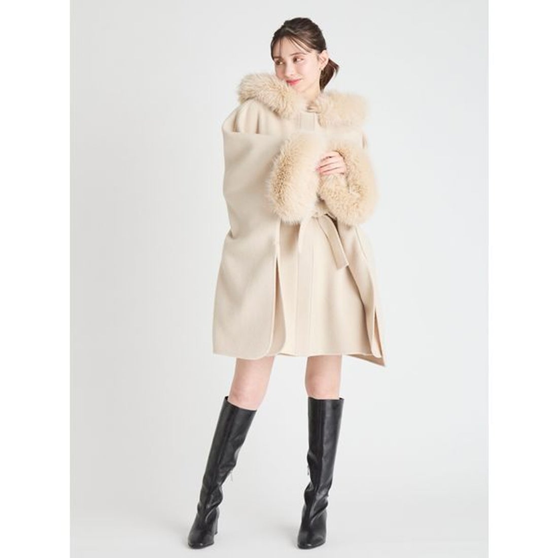 セルフォード CELFORD ファーポンチョコート （LGRY） - ファッション