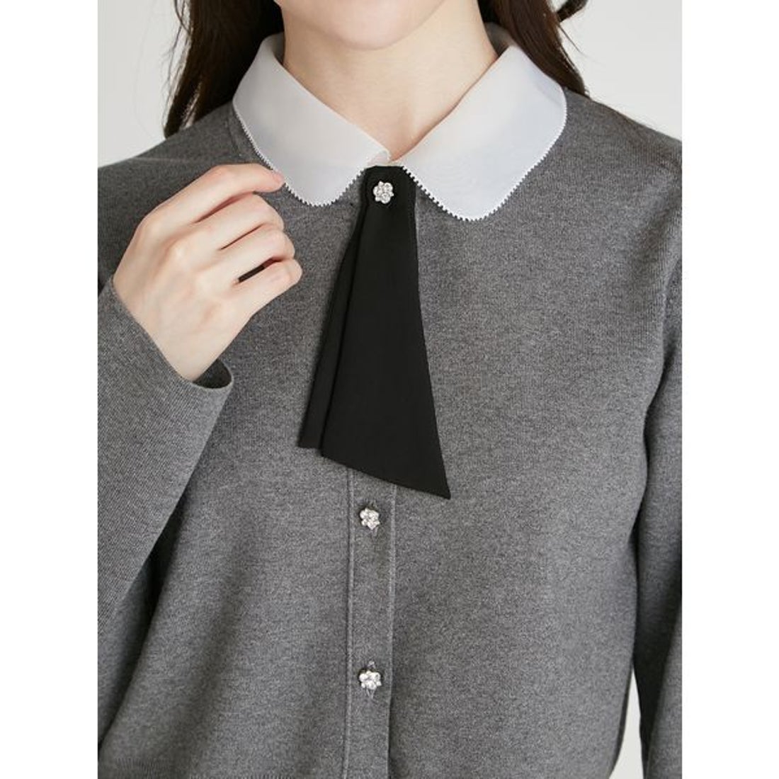 セルフォード CELFORD デタッチャブル総針カーディガン （BLK