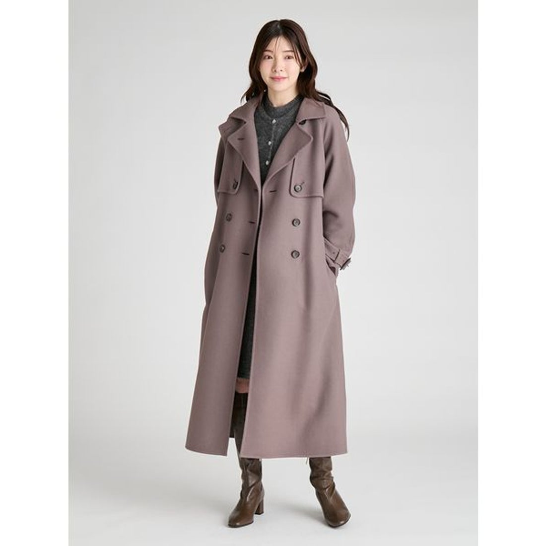 セルフォード CELFORD ウール混ロングトレンチコート （IVR