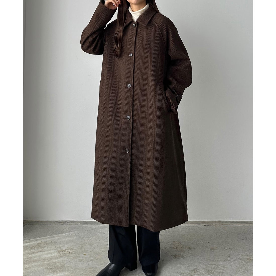 カラウティア callautia callautia ヘリンボーンステンカラーロング