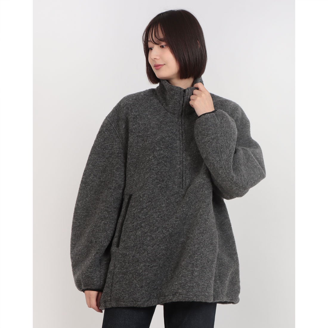 クラネ CLANE SLIVER HALF ZIP TOPS （GRAY） - ファッション通販 d
