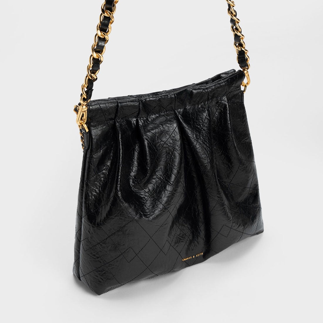 CHARLES & KEITH Duo ドゥオ ブレードチェーンハンドルホーボーバッグ