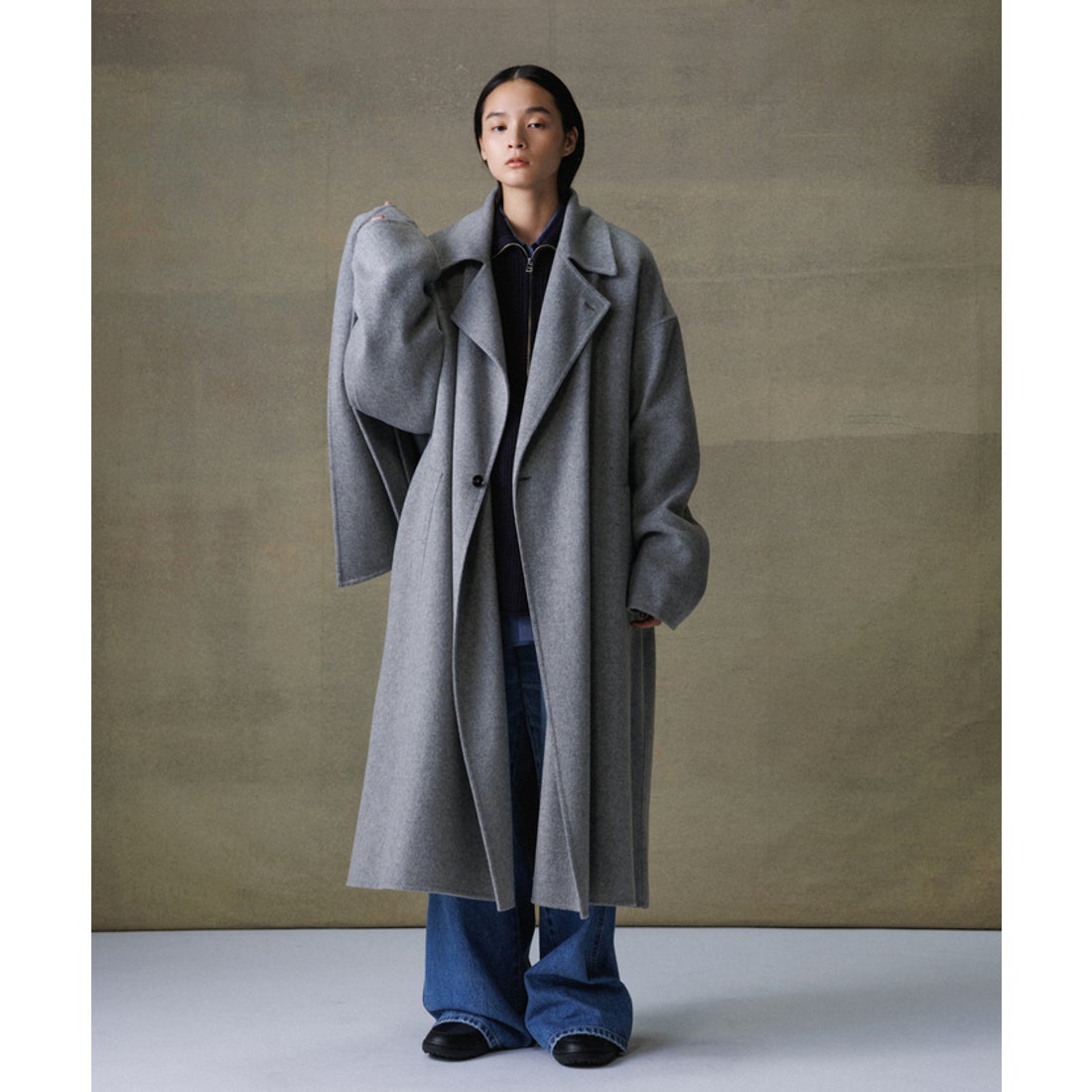 アダム エ ロペ ADAM ET ROPE' 《マフラー付き》メリノウール ダブル