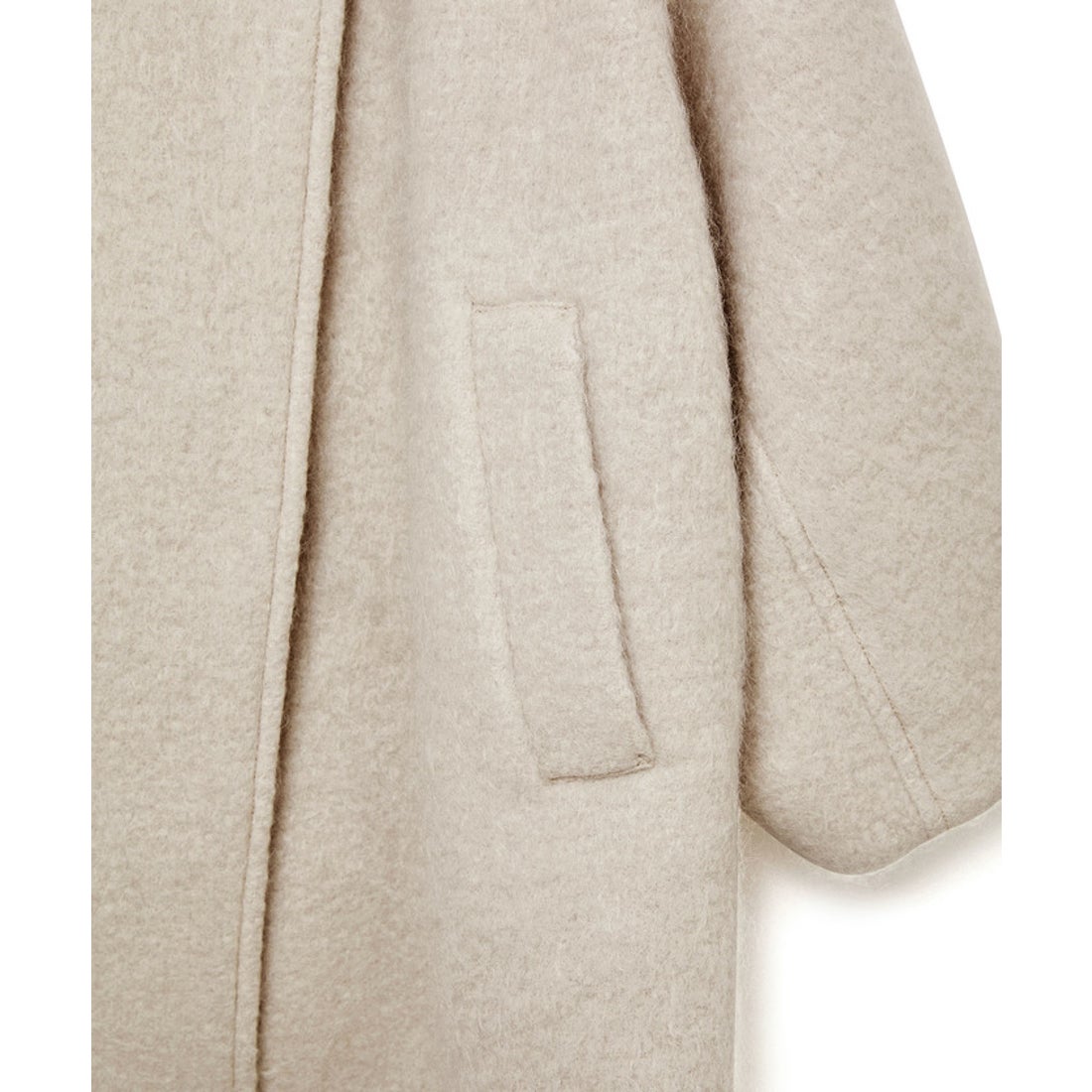 アダム エ ロペ ADAM ET ROPE' モヘヤシャギーミドルコート （カーキ系