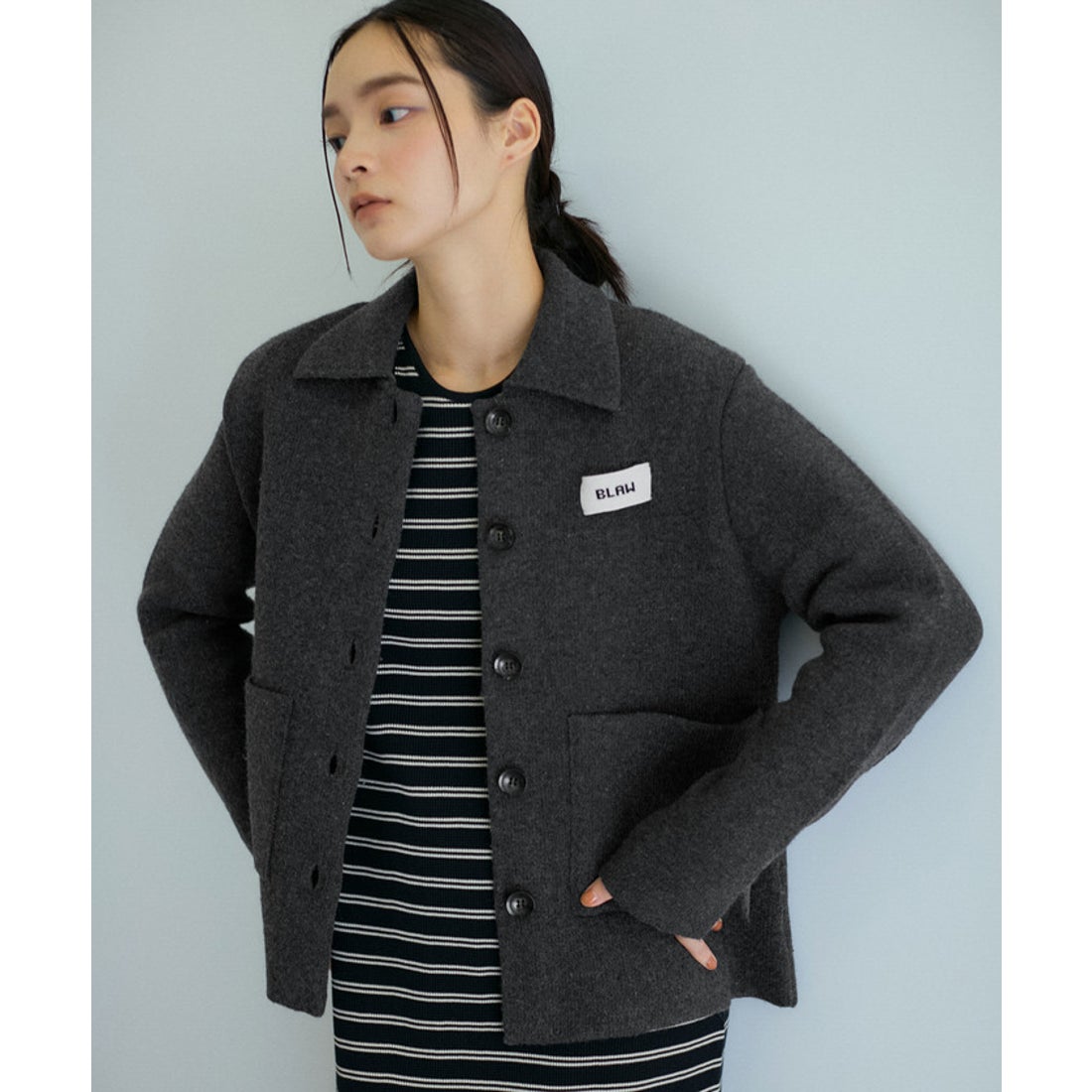 アダム エ ロペ ADAM ET ROPE' 【洗える】アウターライクカーディガン