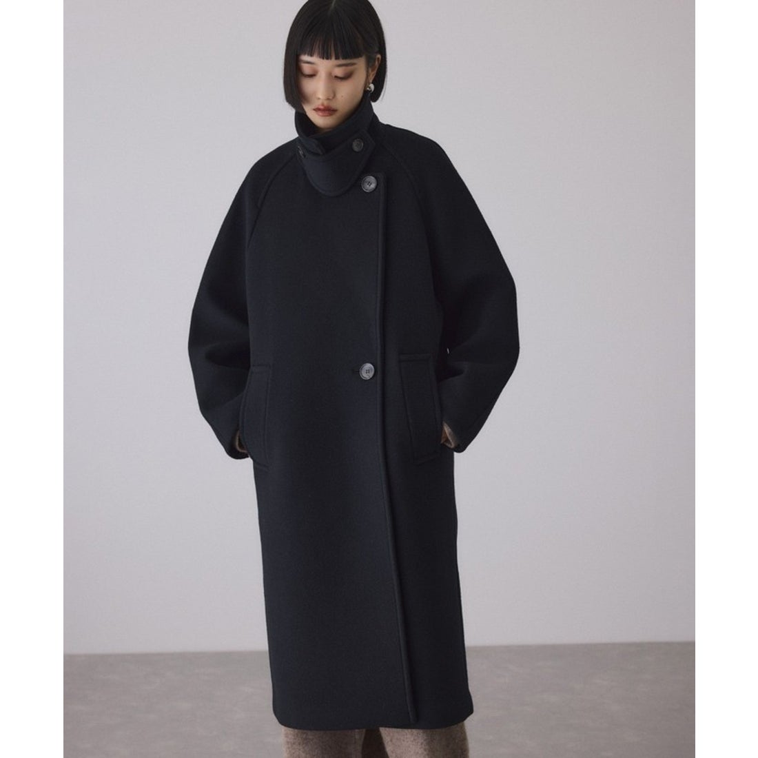 アダム エ ロペ ADAM ET ROPE' ウールボンディングラグランロング