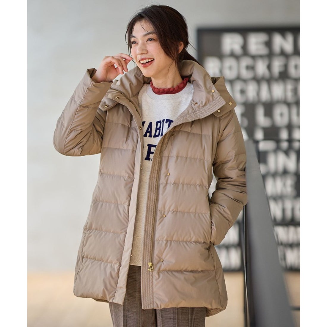 エニィ ANY 【洗濯機可/フード取り外し可能/撥水】楽映えリッチロング